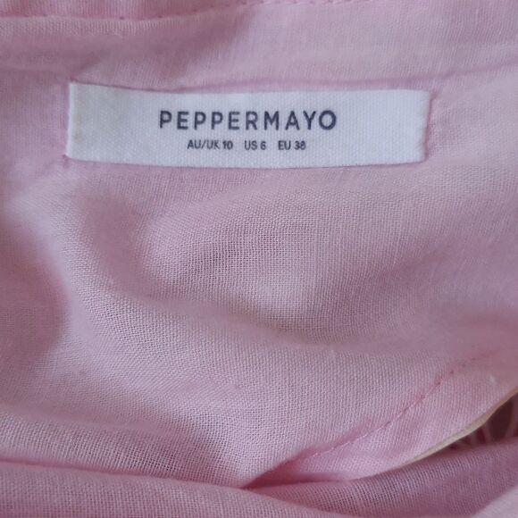 Bright Pink & Yellow Silky Sleeveless Slip Mini Dress Size 6 - Picture 9 of 10